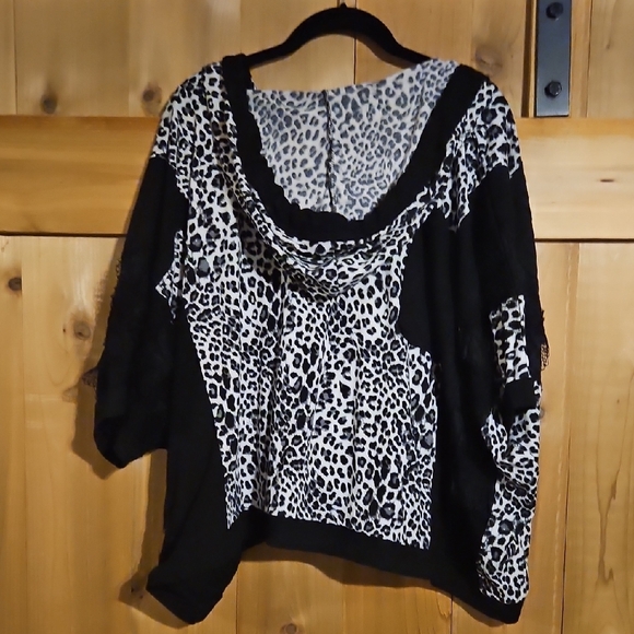 POL Wild Lace Black and White Leopard Print Pantsuit - Picture 7 of 7